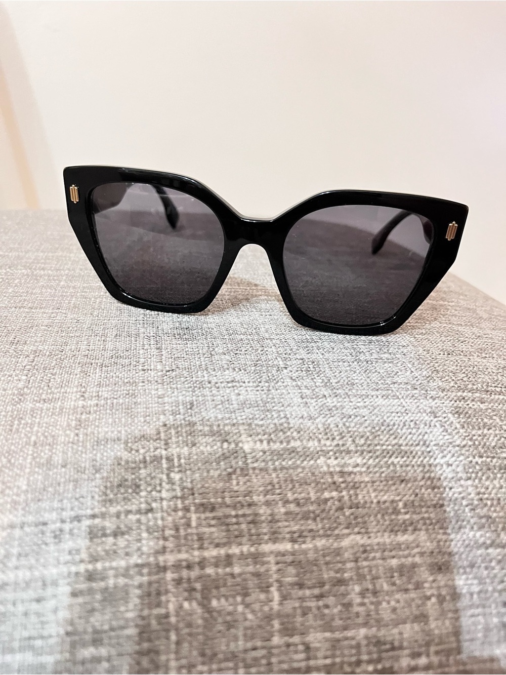 Fendi Black Cat-Eye Sunglasses with Subtle Gold Accents